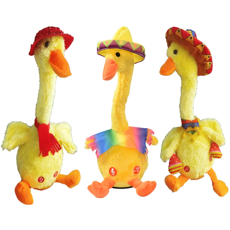 Dancing Duck Talking Toy USB Charging Sound Record Repeat Doll Kawaii Duck Education Kids Toys Gift Birthday Present