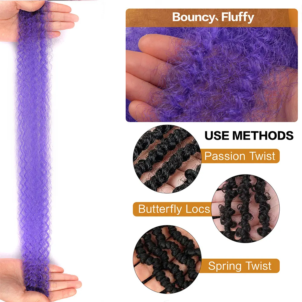 غريب تويست مارلي تجديل الشعر الكروشيه 8 بوصة الاصطناعية قبل فصل نابض الأفرو تويست الشعر لضفائر الفراشة Locs