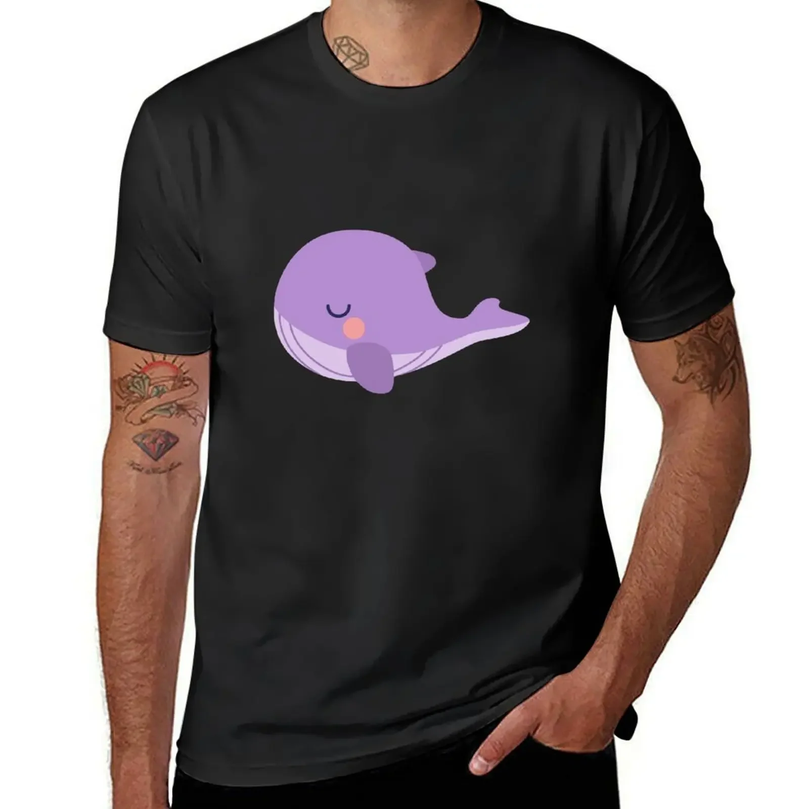 Tinytan purple whale plush T-Shirt anime figures basketball graphic tees Short sleeve tee men