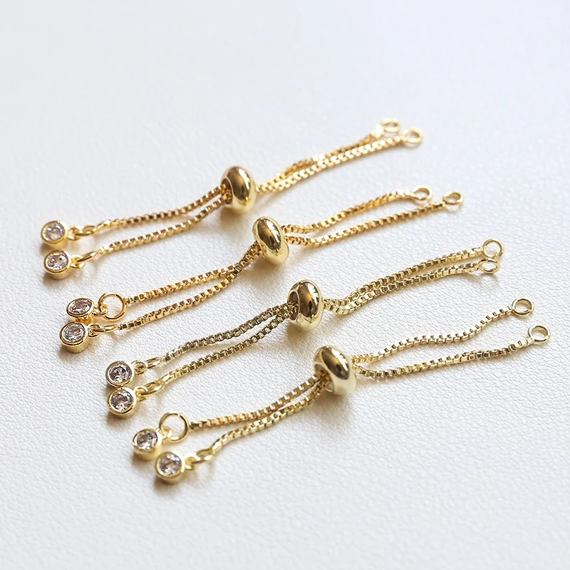 Gold Silicone Adjustable Beads Diy Box Chain Bracelet Jewelry Accessories Hand Original