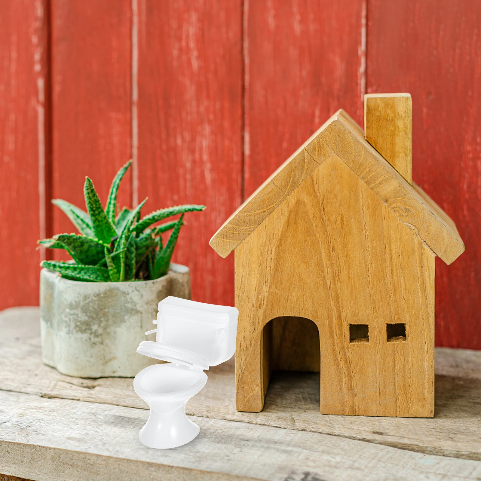 6 Pcs Toilet House Accessories Dollhouse Bathroom Accessories Realistic Resin Furniture Decorative Model Plaything Toys