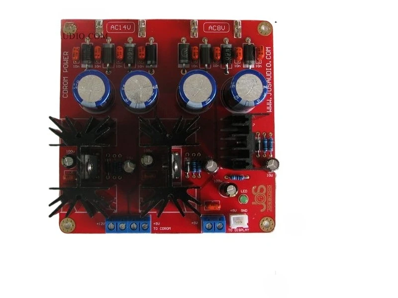 High current LT1084 optical drive power supply, fever linear power supply, independent rectifier 3-way voltage regulator