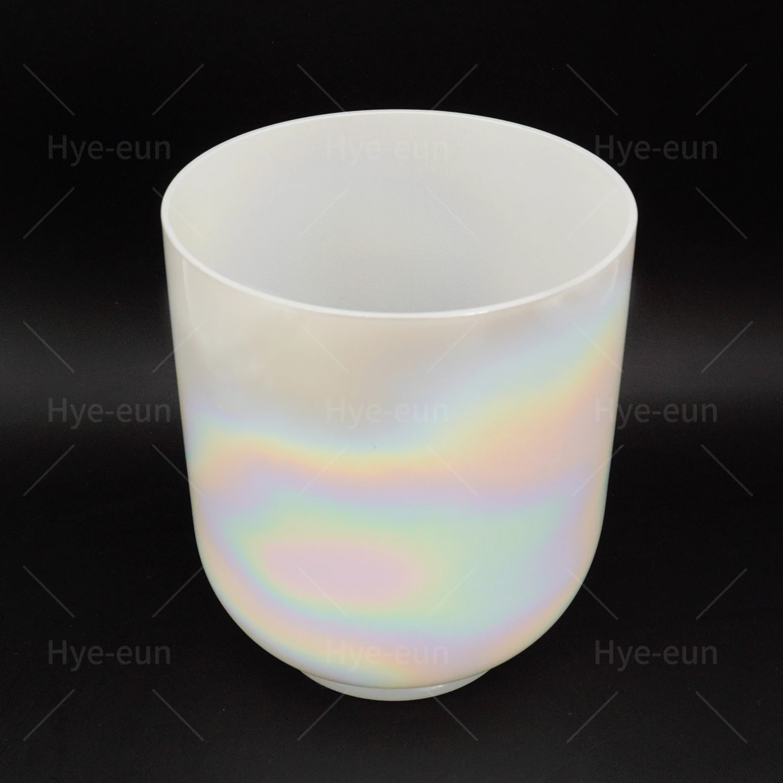 Hye-eun Pearl White Clear Crystal Singing Bowl, 6 inch Alchemy Cosmic Light Sound Bowl for Sound Healing