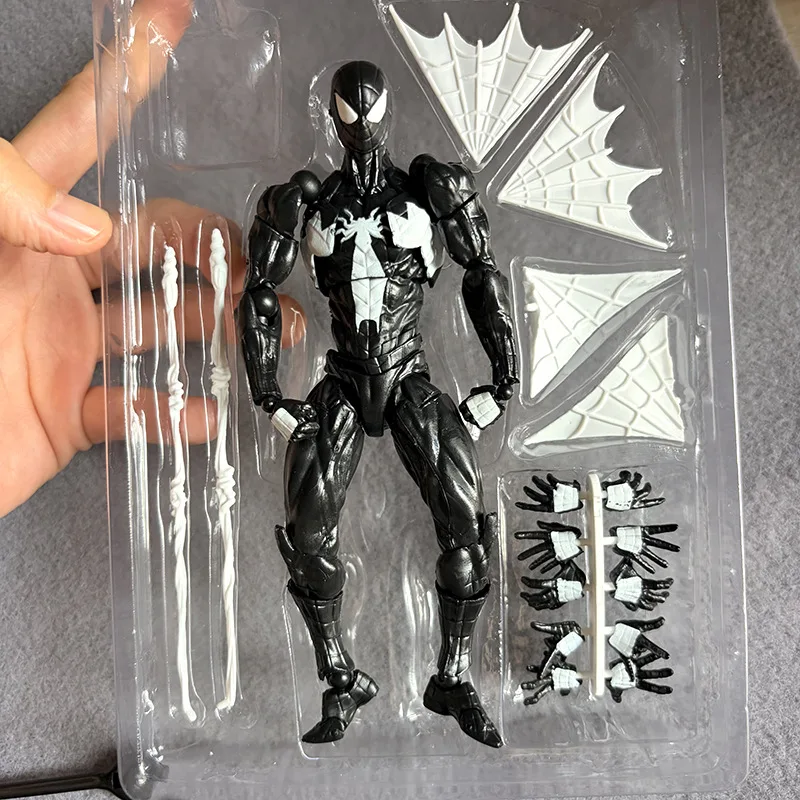 MT Black Neighbor Symbiotic Spider Man Handmade SHF Venom Battle Coat Joint Mobile Model Toy Gift - view 4