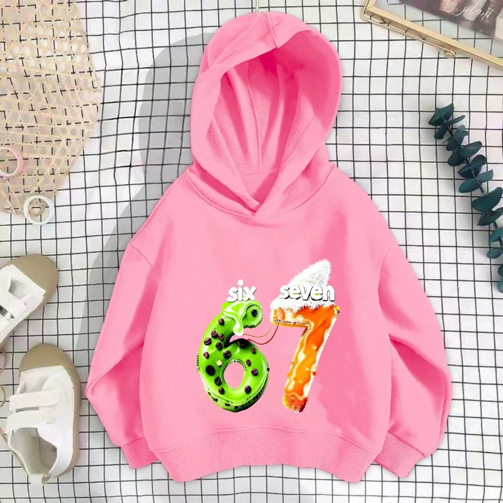 

Рождественская детская толстовка с капюшоном Y2K Snowflake, повседневная спортивная толстовка Candy с принтом 67, теплый мягкий карман-кенгуру