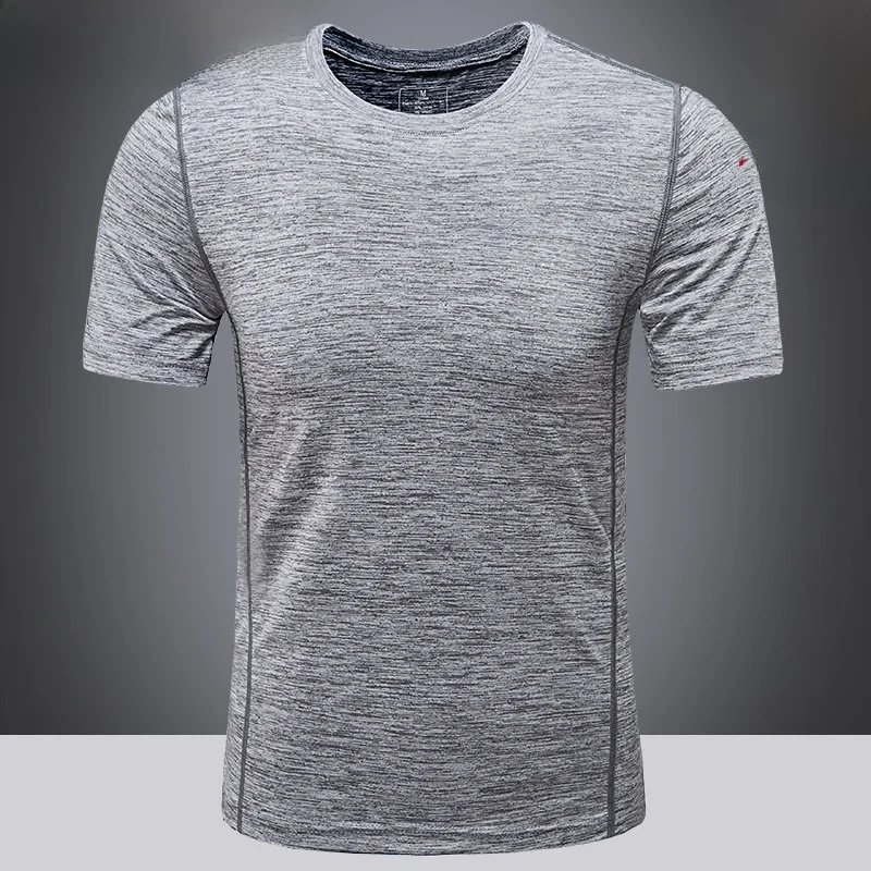 

Мужская футболка для бега, быстросохнущая, тонкая, впитывающая пот, дышащая, свободного кроя, больших размеров, повседневная, для фитнеса