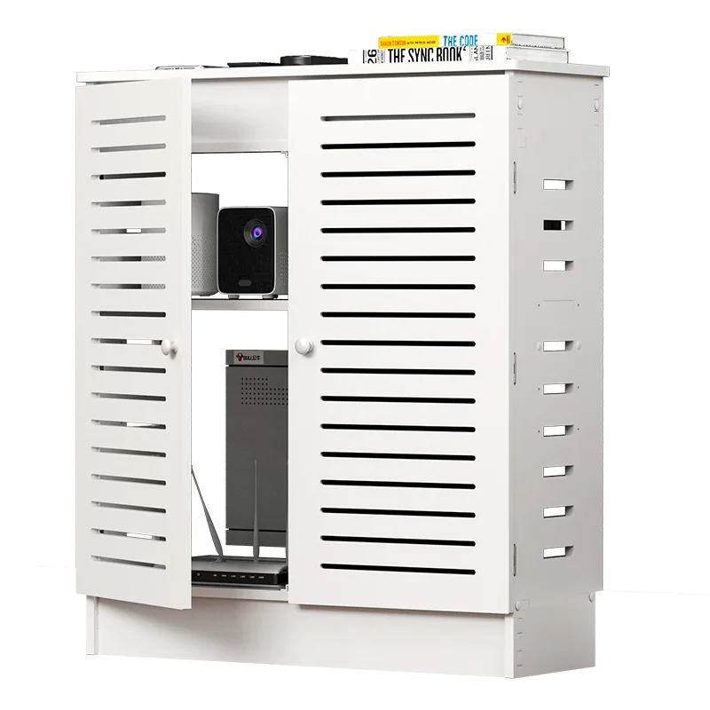 Wifi multimedia box occlusion box set-top box, network cable power strip occlusion floor storage cabinet