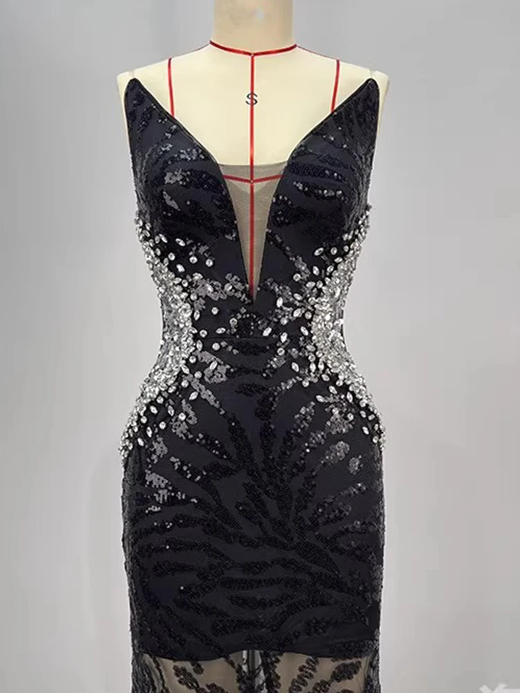 Wysokiej jakości seksowna sukienka z elastycznej siateczki z gorącym tłoczonym wzorem 2025 Nowa moda niestandardowa odzież damska