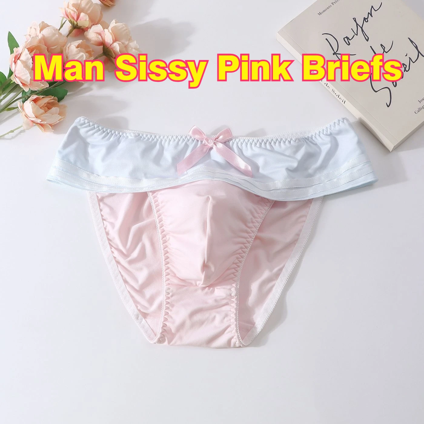 

Men Navy Style Milk Silk Triangle Briefs Sissy Gay Chastity Elastic Breathable Quick Dry Soft Skin Friendly Daily Underwear