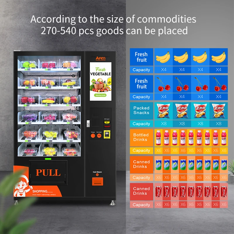 24-Hour Self-Service Fresh Vending Machine Elevator Vending Machine With Refrigeration