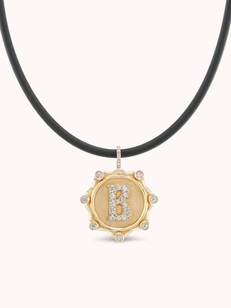 

Alphabet Coin Pavé Necklace Large Alphabet Pave Coin Cord Necklace Personalized Jewelry Initial Necklace Charms for Girlfriend