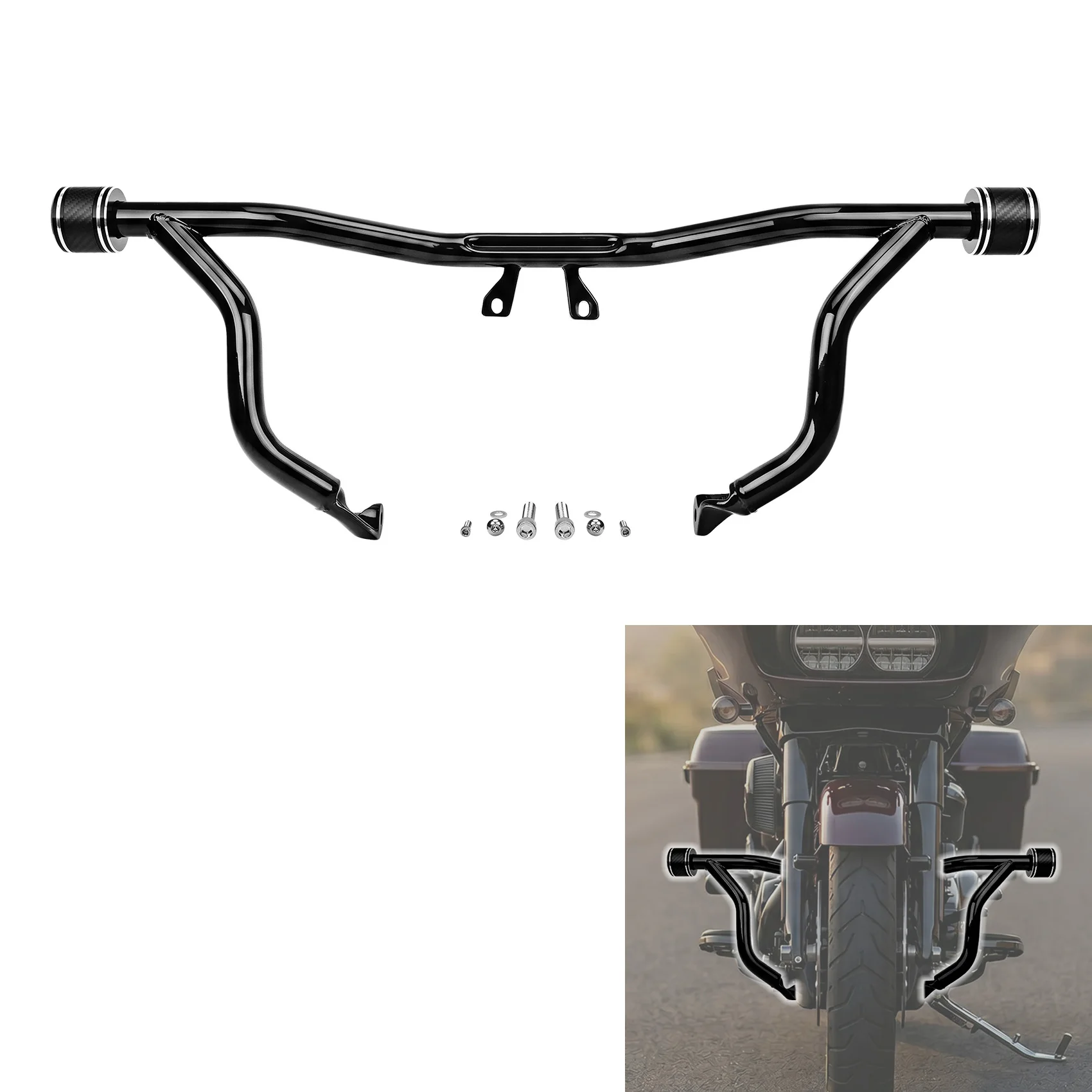 

Motorcycle Front Engine Guard Crash Bar Fit For Harley Electra Street Road Glide 2014-2026 2016 2019 2020 2023 2024