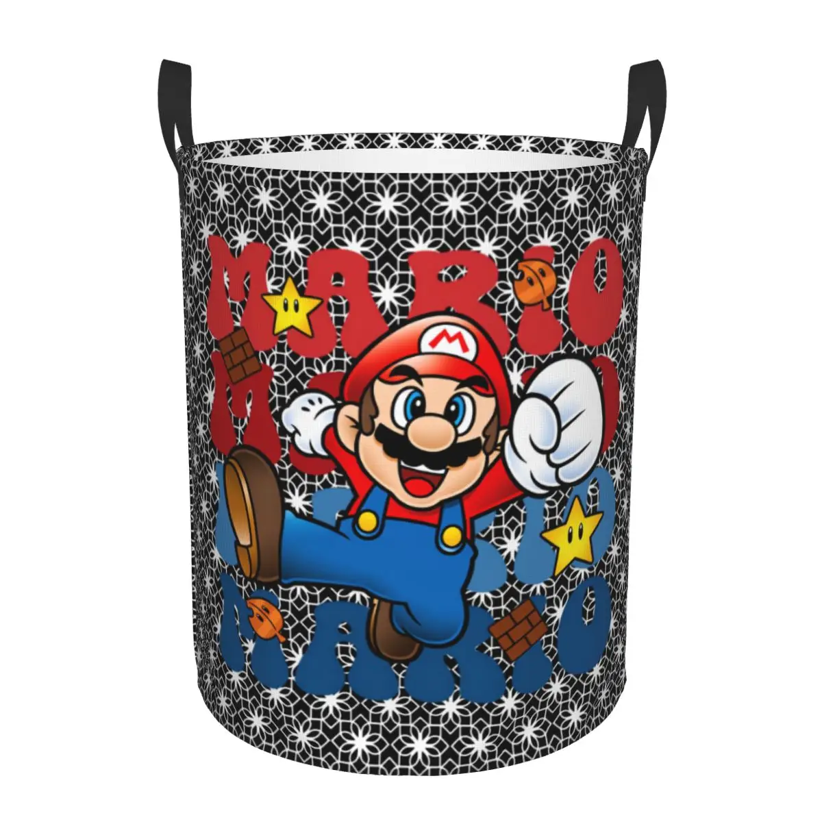 

Anime Mario Laundry Basket Collapsible Cartoon Clothing Hamper Bathroom Organizer Storage Bins