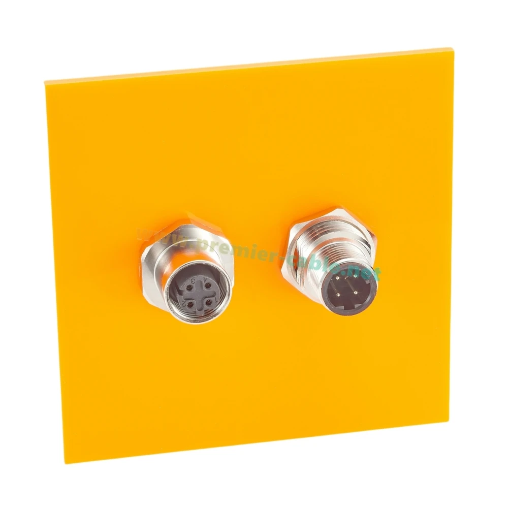 Profinet M12 D-Code 4 Pin Male to Female Bulkhead Feedthrough Connector Cat5 Ethernet IP67 Shielded Pass-thru Panel Mount Socket