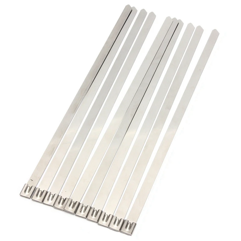 

30 Pcs 0.39 Inch X 15.75 Inch Stainless Steel Metal Cable Zip Tie Wrap Exhaust Straps