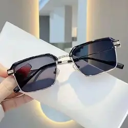 Men Anti-Blue Light Glasses Photochromic Half Frame Eye Protection Glasses Ultra Light Computer Eyeglasses Sunglasses