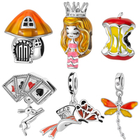 Fairy Tale Charms Magical Rabbit,Mushroom House,Princess & Apple Beads Fit European Bracelets DIY Jewelry Birthday Gift Original
