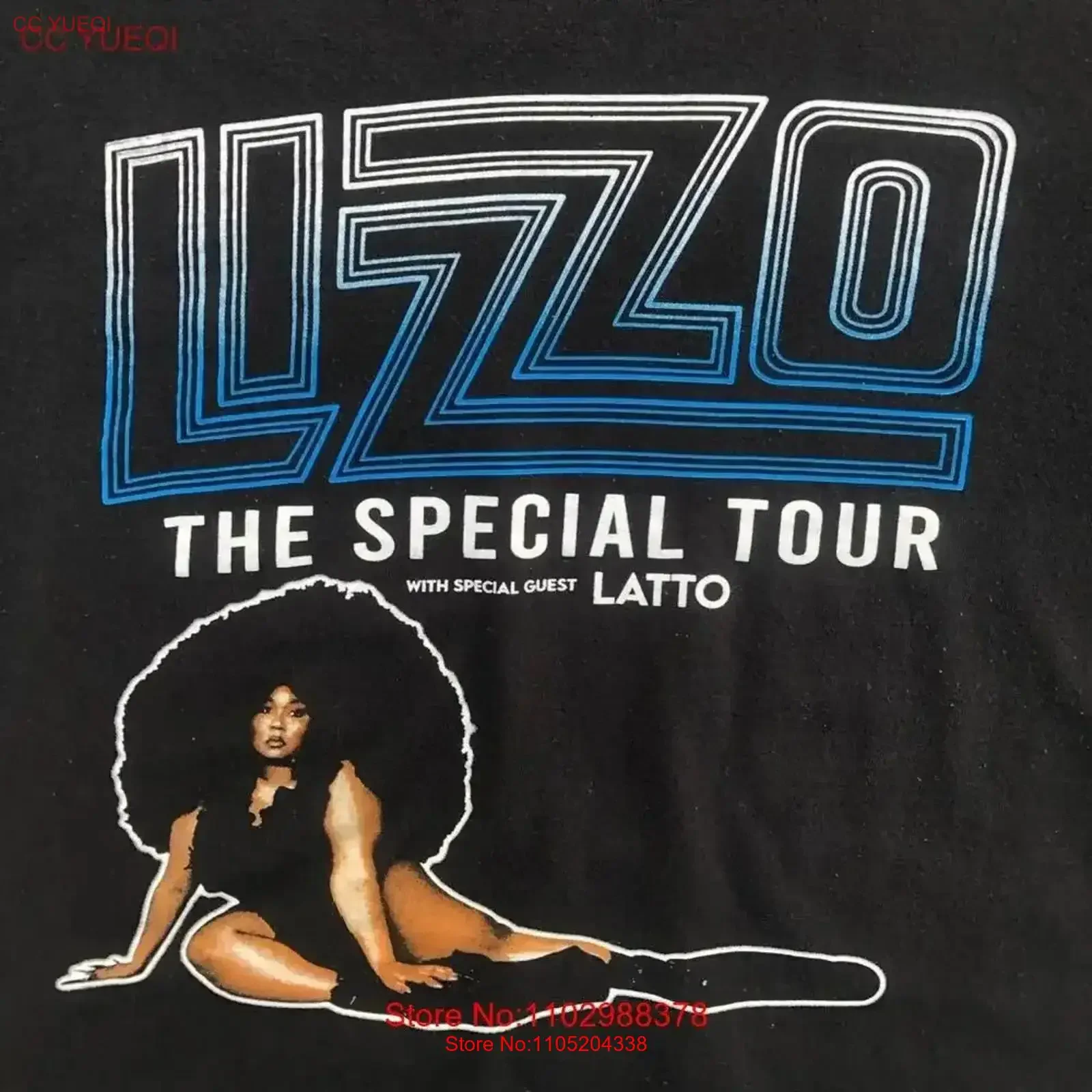 تي شيرت Lizzo The Special Tour ft Latto Black Concert مقاس كبير عتيق مغسول للارتداء اليومي متعدد الاستخدامات عتيق مغسول