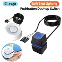 Elough Computer Desktop Switch 1.8M LED Lights PC Motherboard External Start Power On/Off Button Extension Cable For Home Office