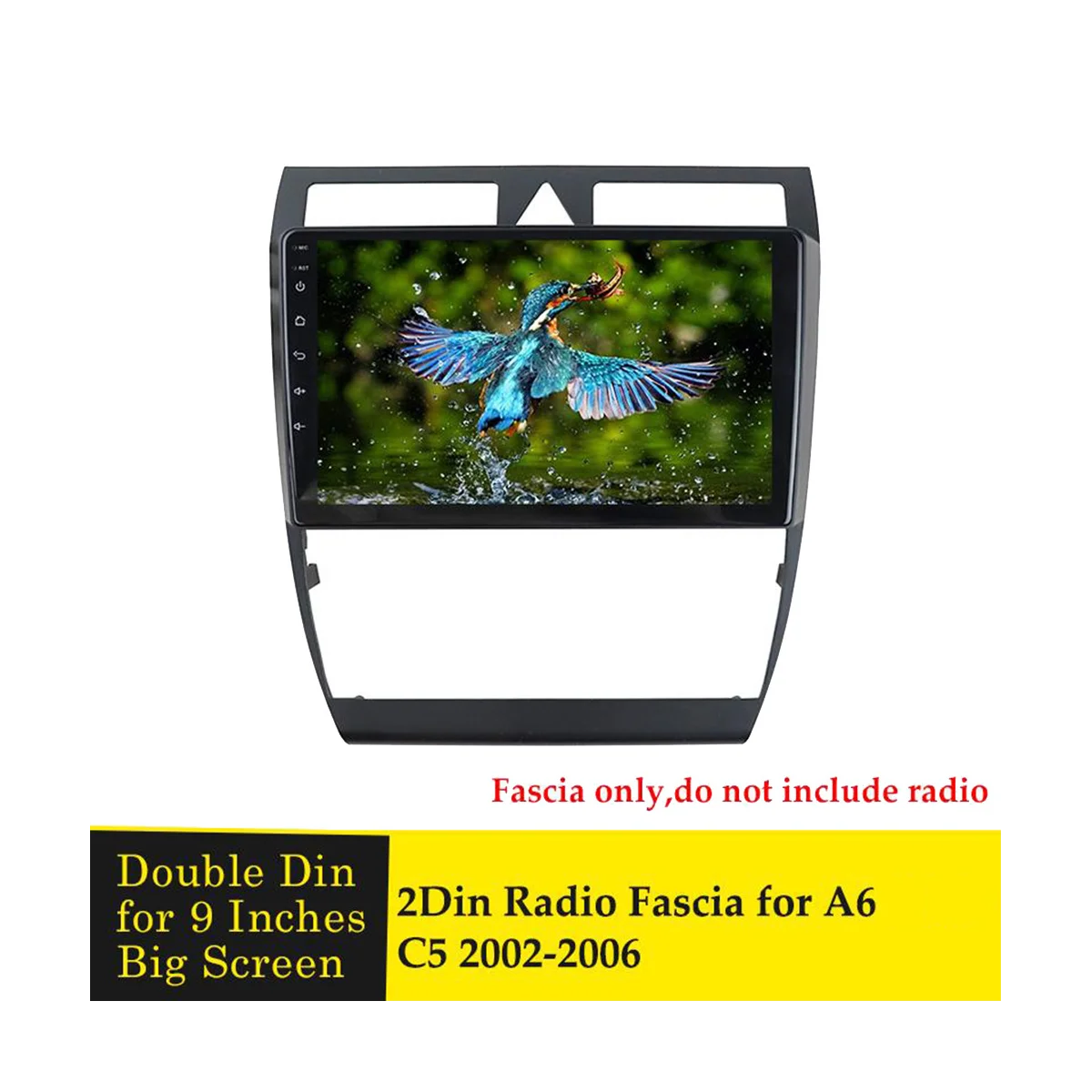 9 Inch 2Din Car Stereo Radio Fascia for Audi A6 C5 2002-2006 Dashboard Video DVD Player Panel Frame Mounting Trim