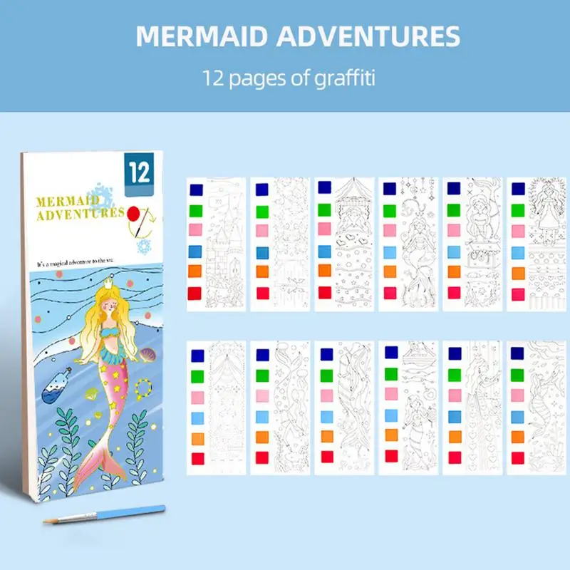 Akwarela kolorowanka kreatywne dzieci akwarela kolorowanka kreskówka szkicownik śliczne akwarelowe zakładki dla początkujących