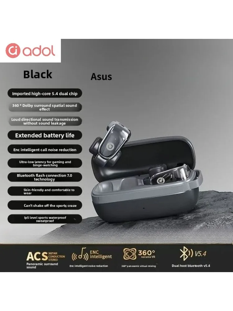 

Беспроводные наушники-гарнитура Asus J66 с костной проводимостью, Bluetooth, высококачественные, для спорта, с длительным временем автономной работы, без вкладышей в уши