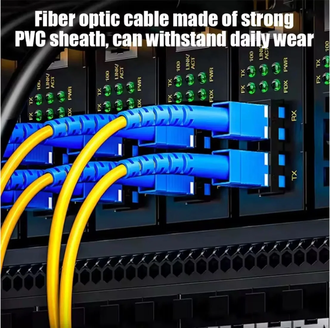 SC to SC Simplex OS2 Single Mode Fiber Patch Cord SMF 9/125μm LSZH 2.0mm Optical Cable For FTTH Network Switch