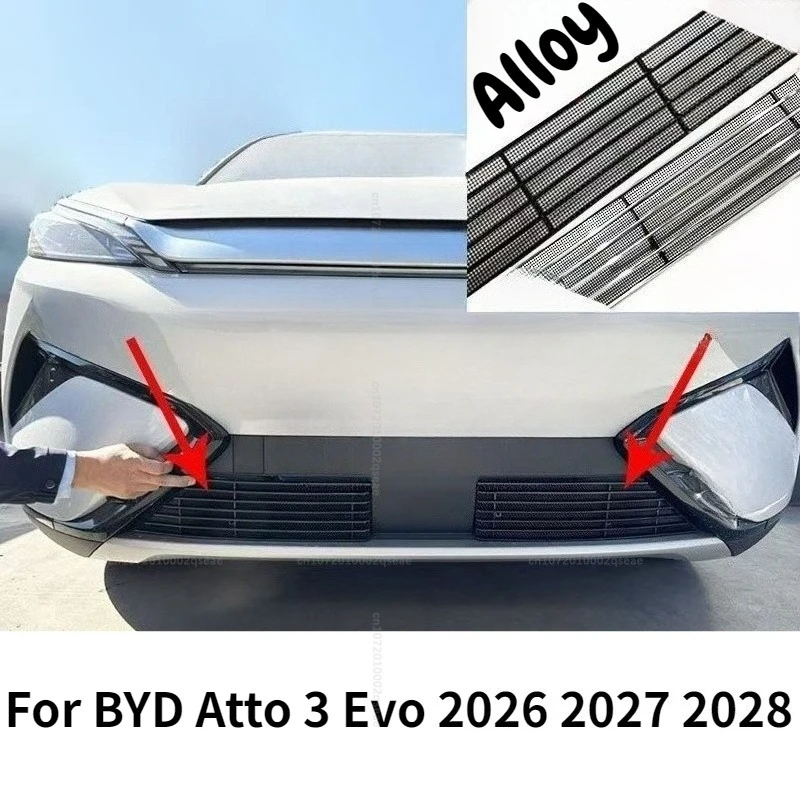 Staubschutzabdeckungen für den Kühlergrill des BYD Atto 3 Evo 2026 2027 2028, staubdichtes Polster, Frontstaubschutz, Insektenschutznetz, Autozubehör – Detail 1