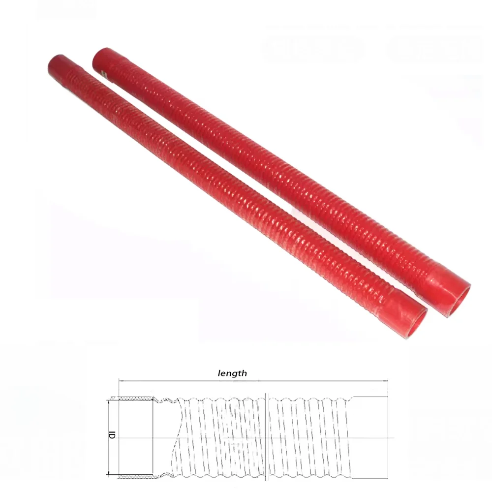 Red silicone steel wire pipe clip cloth automotive corrugated pipe high temperature resistant intake pipe turbocharger pipe