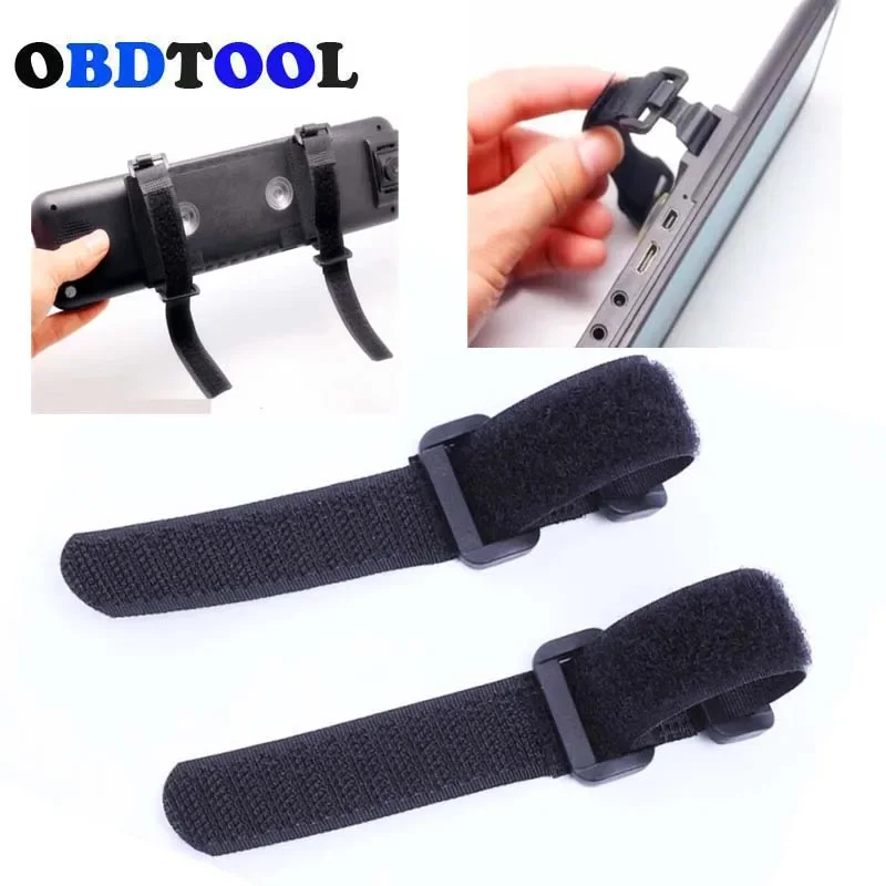 4pcs cinturino con fibbia inversa per auto posteriore Mirrow Reacoder DVR Hook Loop Fastener Ties Bandage Magic Tape Nylon Sticky Camera Belt