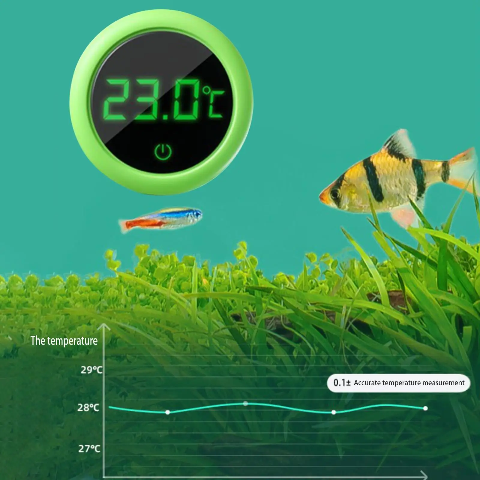 Digital Fish Tank Thermometer Instant Read 0-60°C High Accurate Stick-On Mini