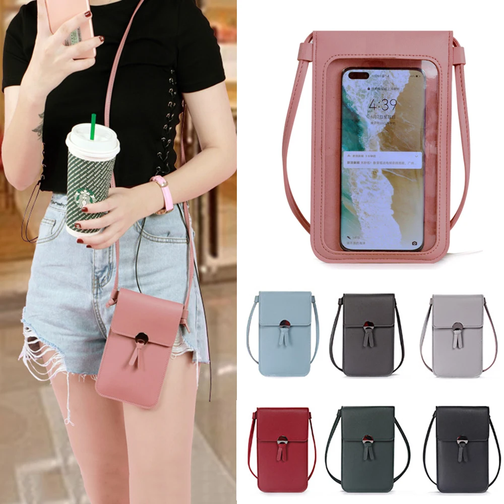 Women Mobile Phone Handbag Purse Tassel Strap Phone Bag Cross Bags Shoulder Bag Touchable