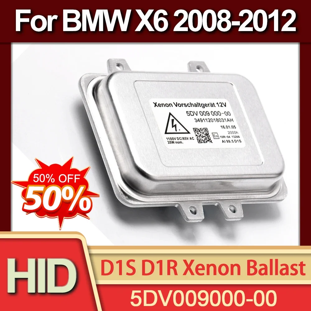 1 Unidad de Balasto para Faro de Xenón HID OEM 5DV009000-00 para BMW X6 2008 2009 2010 2011 2012, Balasto para Faro de Xenón D1S