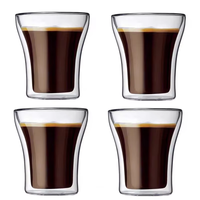 100ml/200ml/250ml Double-layer Glasses High Borosilicate Glass Heat-resistant Coffee Cups Transparent Wine Shot Cup Drinkware