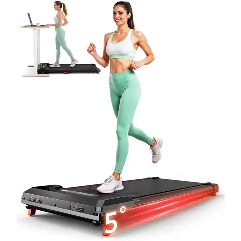 Walking Pad with Incline Under Desk Treadmill for Home Small Office Use 2.5HP Low Noise Portable Treadmill with 330 Lbs Weight