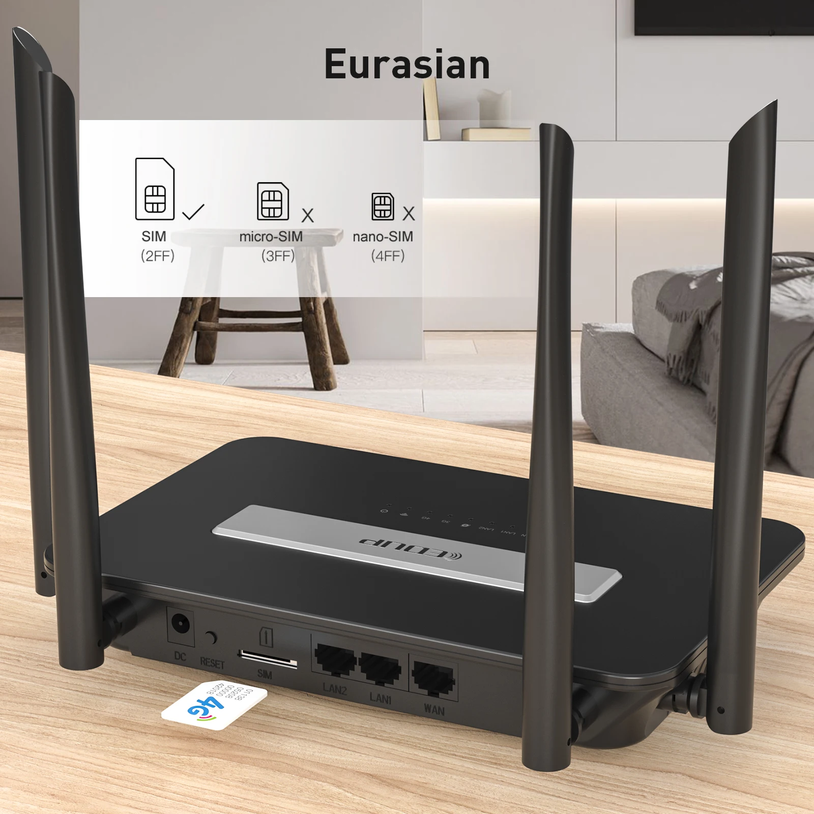 EDUP  300Mbps WAN Connection Backup LTE Router Support Most 4G Frequency Band Fast 4G LTE Network Advance Security Widely Use