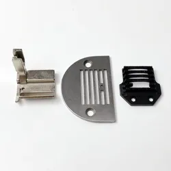 Gauge Set Widened Anti-Wrinkle Needle Position Group Feed Dog Needle Plate Presser Foot for 1-Needle Lockstitch Sewing Machine