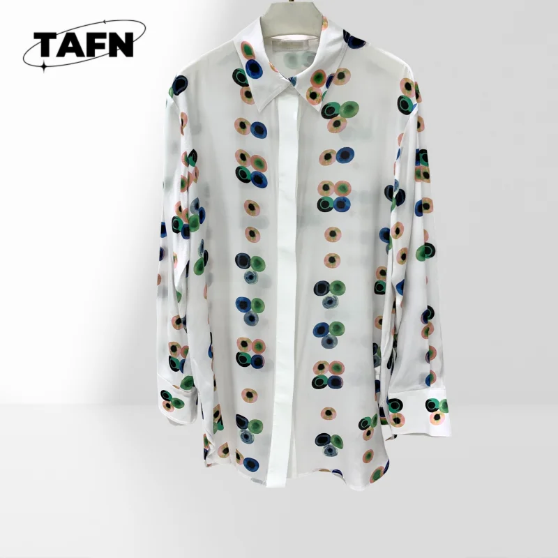 

High Street Simple Graceful Comfortable and Beautiful All-Matching Women’s Vintage Floral Shirt Long Sleeve Loose Top AF2533