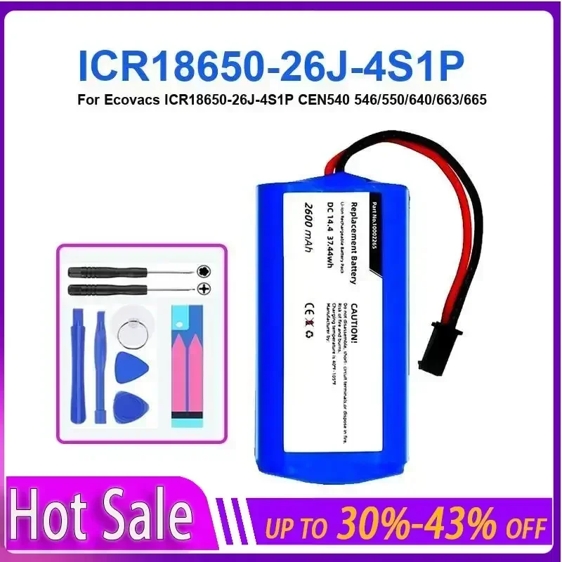 

Robotic Vacuum Cleaner Battery 2800mAh For Ecovacs ICR18650-26J-4S1P CEN540/546/550/640/663/665 ICR18650-26J-4S1P btteries
