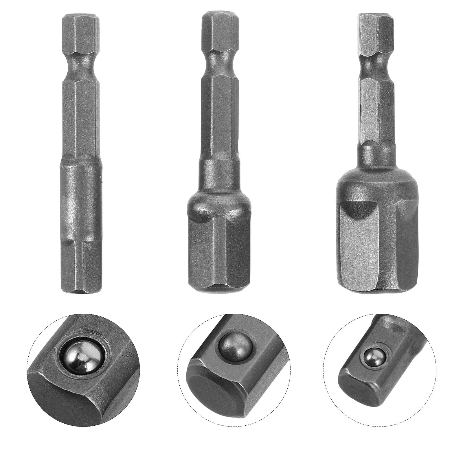 

3Pcs Electric Socket Conversion Rod 50Mm High Loadbearing Square Drive Socket Adapter for Professional Tool Applications