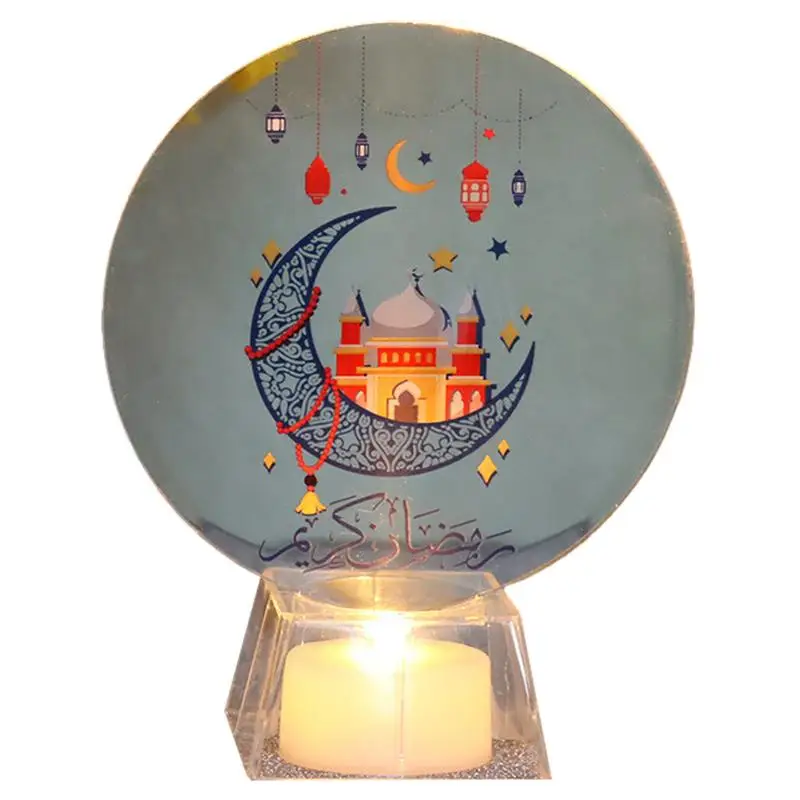 Ramadan Home Decor 2024 LED Electronic Candle Night Light Ornaments Islamic Muslim Eid Mubarak Party Supplies Eid Al Adha Gifts