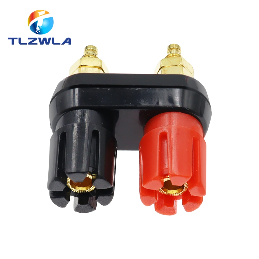 1 pçs plugues de banana casal terminais vermelho preto conector amplificador terminal ligação post banana alto-falante plug jack