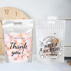 LBSISI Life 50pcs Frosted Candy Zip Lock Stand Up Nougat Crisp Bags Seal Cookie Snowflake Food Chocolate Hold Pack Plastic Bag