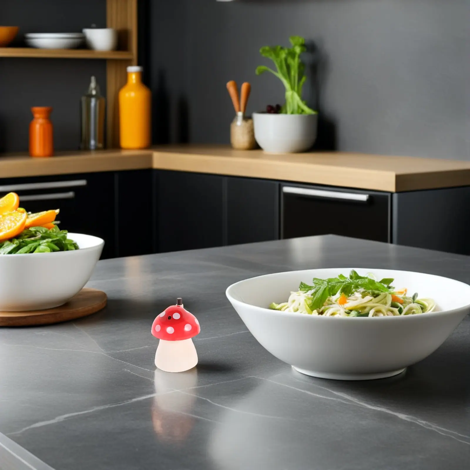 2Pcs Mushroom Toothpick Dispenser Automatic Pop Up Push Button Holder 2.75x3.7 Inch Plastic Case for Kitchen Restaurant Table