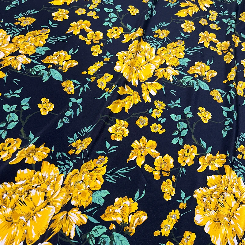 

18 Momme крепдешин с принтом, 100% шелковая шелковая полуюбка, платье-рубашка, шелковая ткань