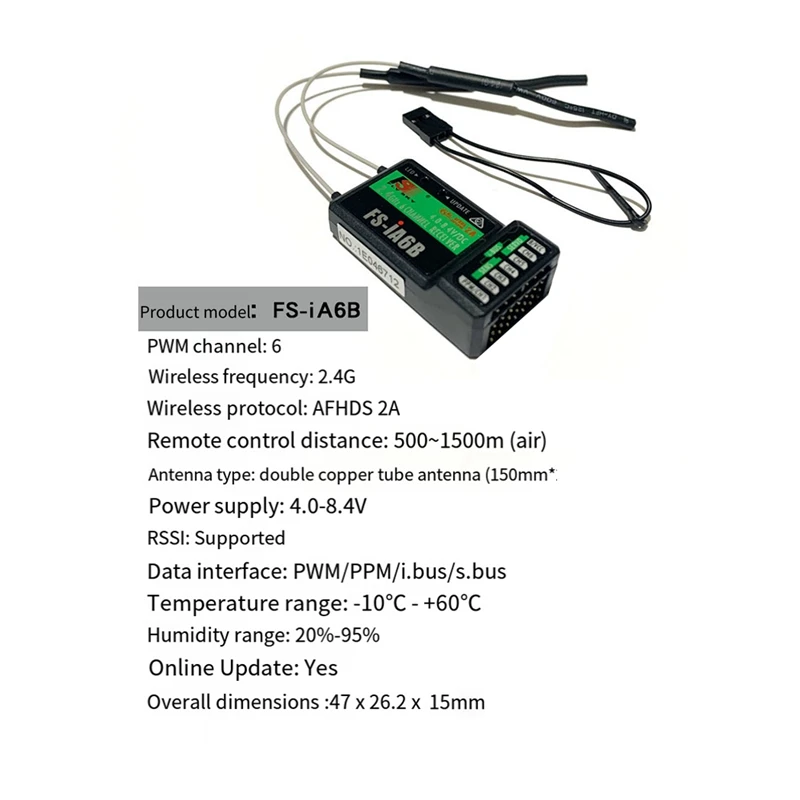 Model Receiver Suitable For Flysky Fuse T6 I6 2.4G FS-IA6B 6-Channel Model Remote Controller Receiver Model