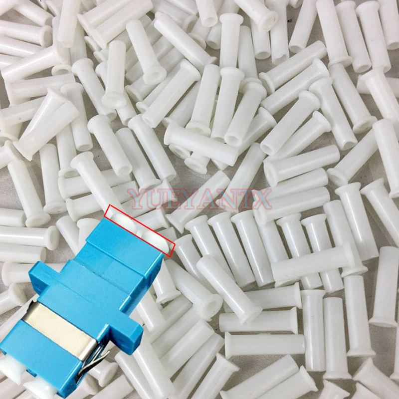 1000PCS LC fiber coupler dust cap LC small method blue disk dust plug white ABS adapter cap LC Adapter Cap