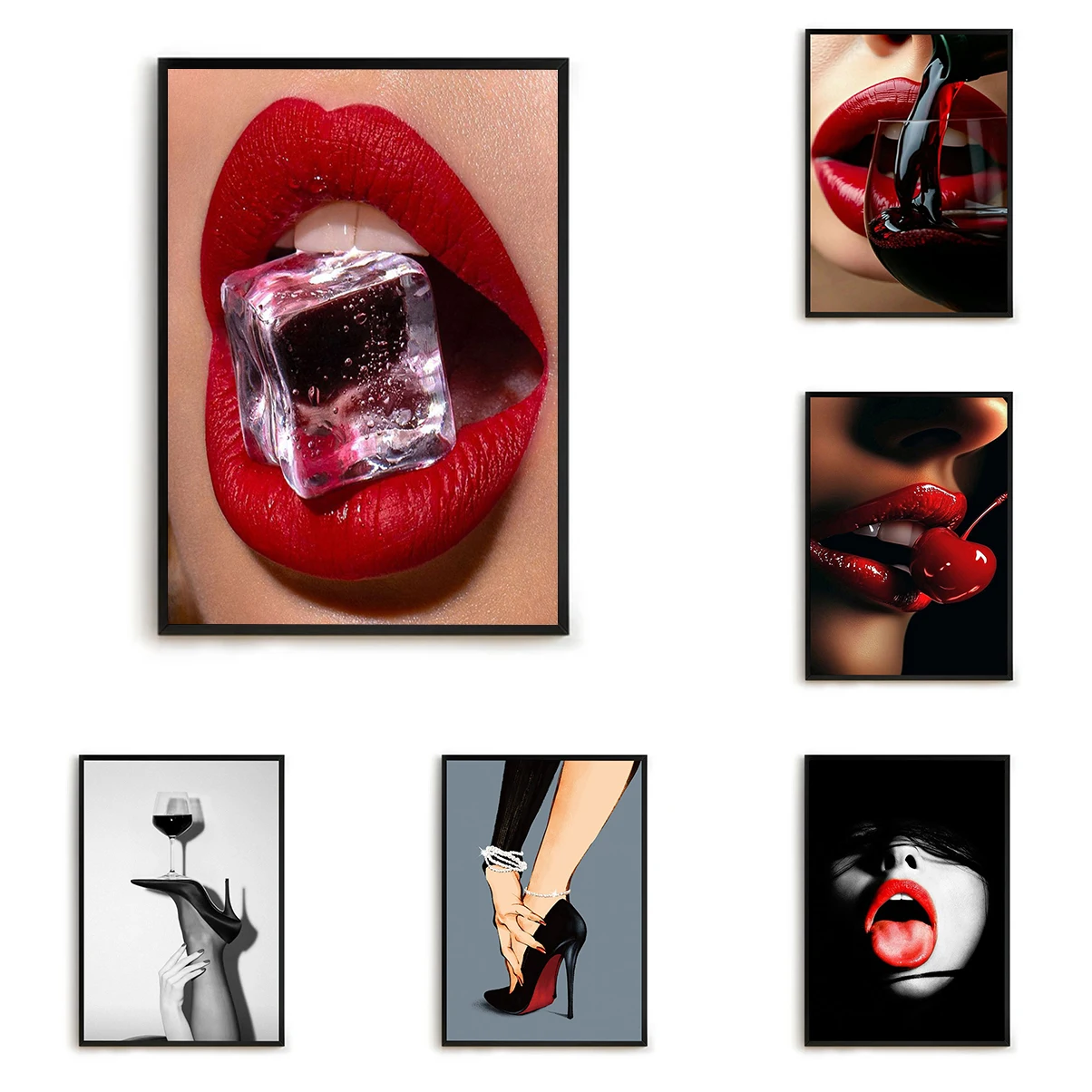 

Sexy Lips Beauty Poster Interior Posters for Wall Decoration Items Living Room Decor Abstract Painting Gift Decorative Picture
