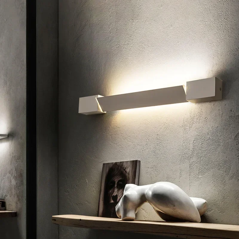 Wall Lamps Nordic Aluminum Long Modern Rotatable LED Wall Lights Wall Decor Indoor Living Room Restaurant Bedroom Home Appl