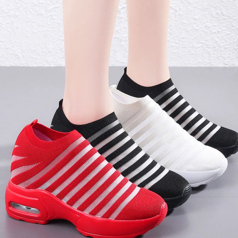 Women Dancing Sneakers Breathable Walking Mesh Platform Shoes Sneakers for Women Gym Vulcanized Shoes Female Footwear